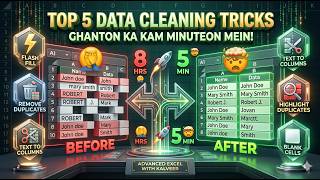 Top 5 Excel Tips &amp; Tricks (Data Cleaning Magic!) 🤯 #ExcelTips #AdvancedExcel #TechHindi