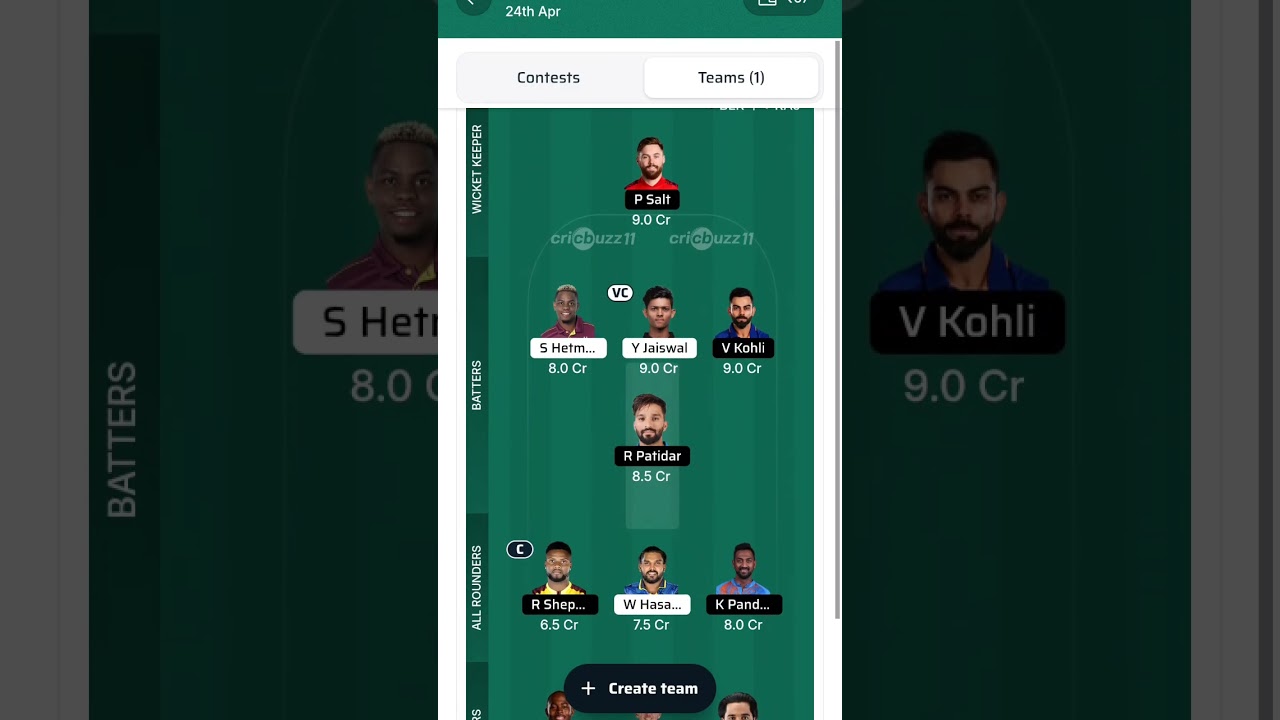 RR vs RCB Dream11 Prediction | RR vs RCB Dream11 Team Of Today Match| RR vs RCB 2025 | 