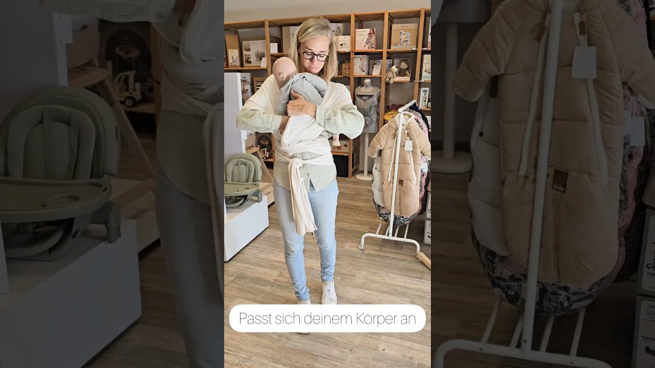 Ganz nah bei dir Das kuschelweiches Aura Mesh Wrap von Ergobaby schenkt dir und deinem Baby Nähe pur