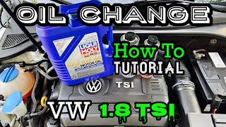 VW 1.8 TSI OIL CHANGE  HOW TO CHANGE OIL AND FILTER  Liqui Moly  Passat