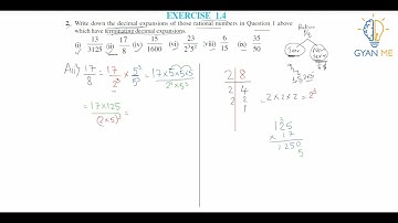 Q. 2(ii) : Write down the decimal expansions of those rational numbers in Question 1 above which...