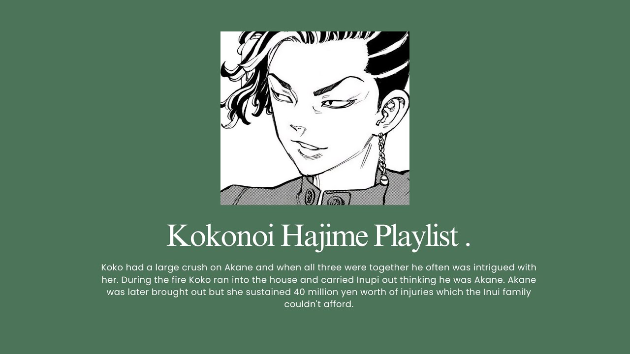 Kokonoi Hajime Playlist | Tokyo Revengers ♡
