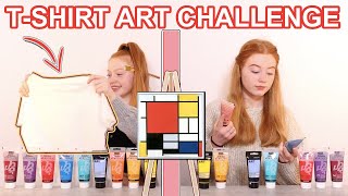 TWIN TELEPATHY TSHIRT ART CHALLENGE *3 Color Painting Clothes DIY | Sis Vs Sis | Ruby and Raylee
