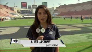 AJ tailgates with LA Rams at Coliseum