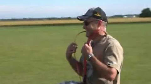 Marc Sharpe landing his stricken P-40