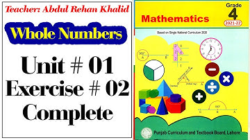 Mathematics Class 4 | PTB | New Edition |  Unit No 01 | Whole Numbers