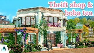Copperdale Thrift Shop Boutique & Boba Tea - Sims 4 High School Years Speed Build (No CC)