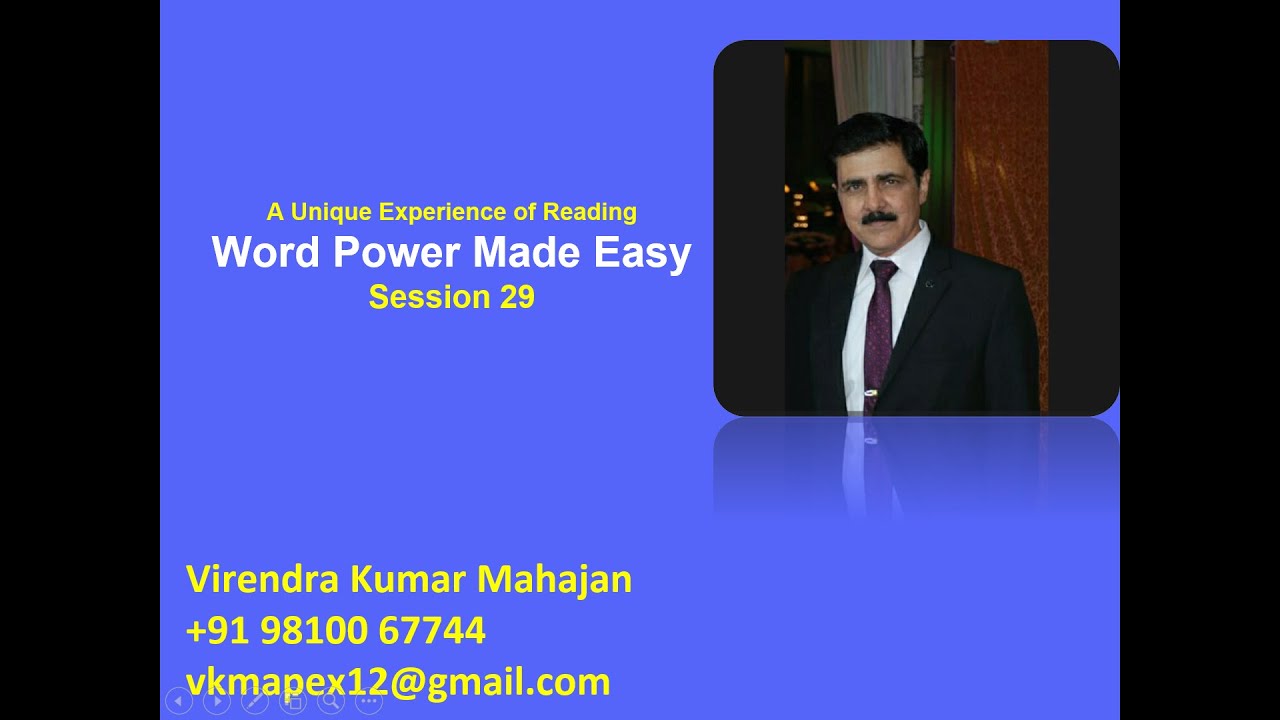 Word Power Made Easy Session 29 YouTube