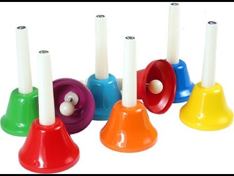 Campanas de mano metal de 8 notas Campanas de mano Juego de instrumentos musicales coloridos para instrumentos de percusión para niños