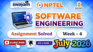 Software Engineering Week 4 Assignment Solution#July2026#NPTELASSIGNMENTS#SoftwareEngineering#Week4