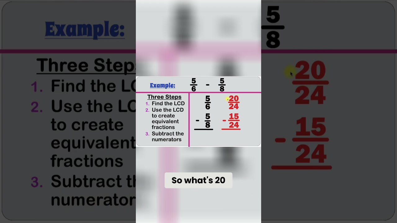 Master Subtracting Fractions In 30 Seconds 