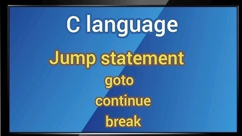 Jump Statement in C language... tamil