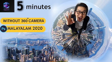 Create a Tiny Planet Effect in Adobe Photoshop without a 360 Camera malayalam 2020