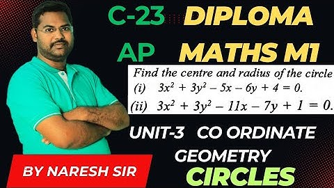 Circles for Diploma M1@maths naresh eclass