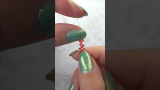 Beaded Cherry Ring 🍒  Cute Handmade DIY Jewelry #shorts