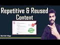 Repetitive and  Reused Content Reapply Monetization Approved telugu