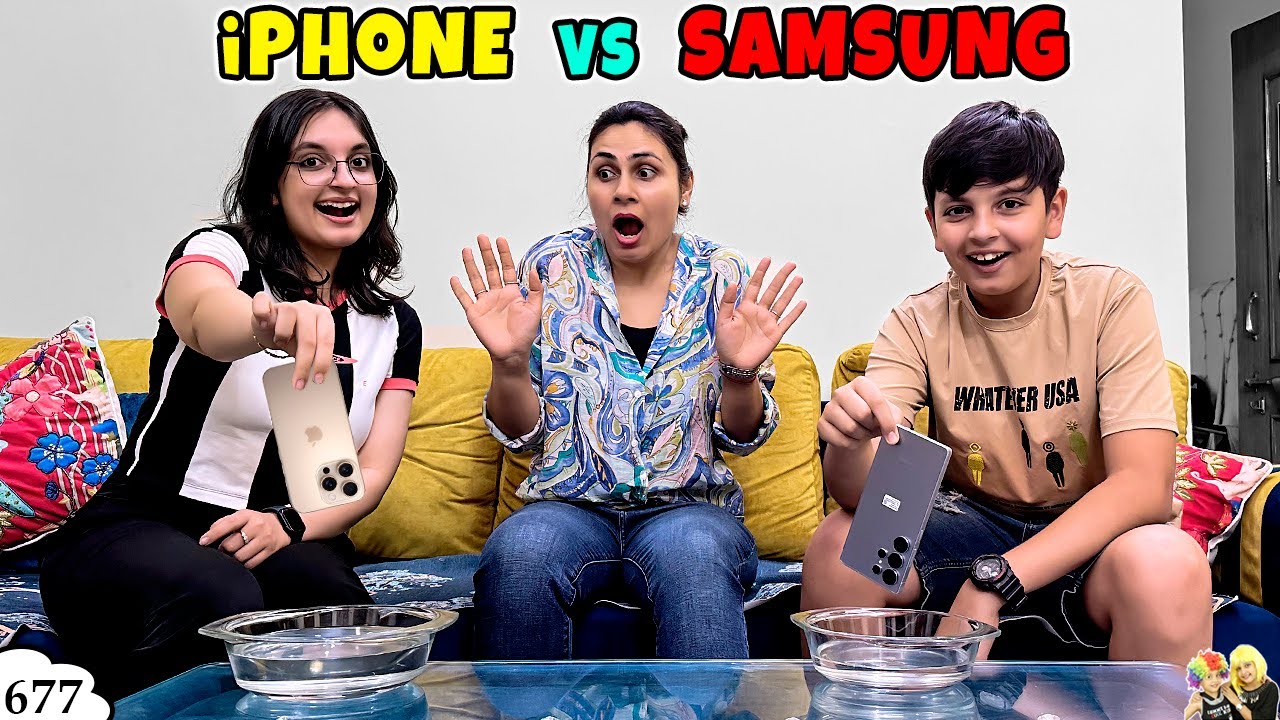 IPHONE VS SAMSUNG | Water Test | iPhone 16 pro and Samsung S25 Ultra | Aayu and Pihu Show
