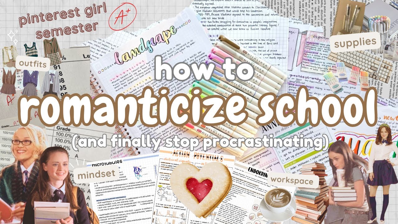 How to romanticize school and STOP PROCRASTINATING✨study motivation, straight A+ mindset, pinterest