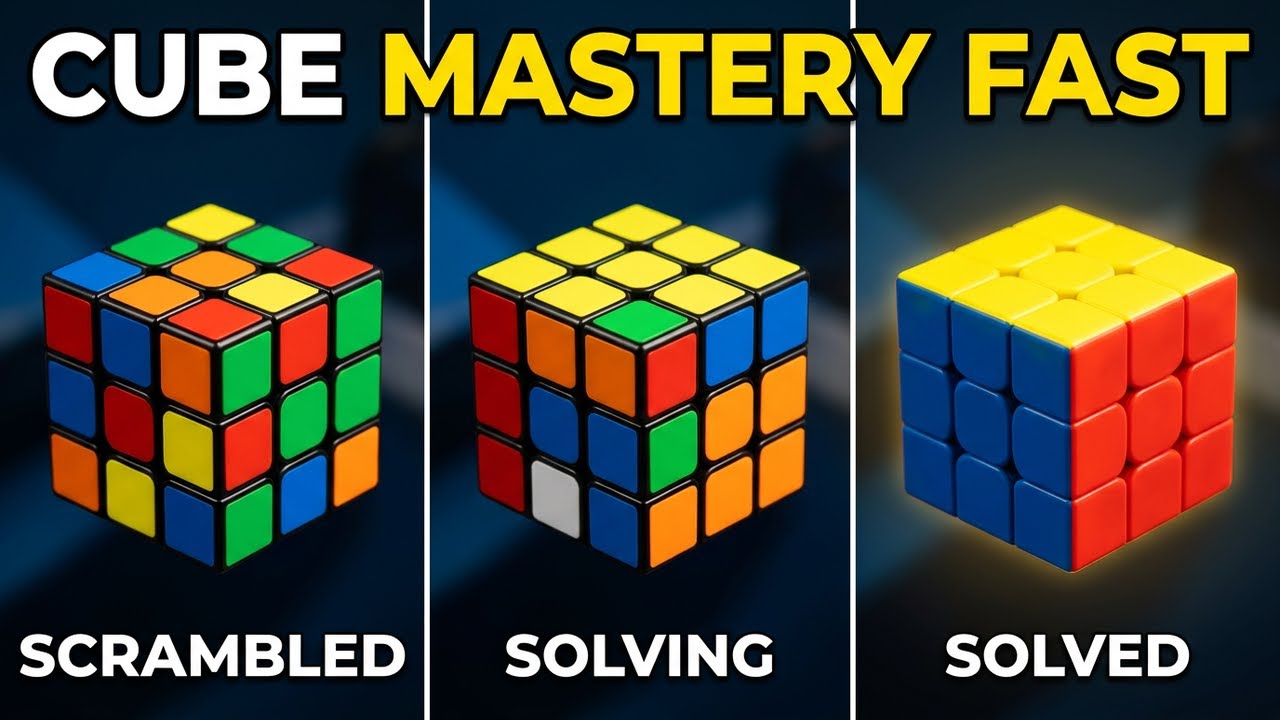 LEARN HOW TO SOLVE 3X3 RUBIK’S CUBE IN LESS THAN 1 MINUTE 😱