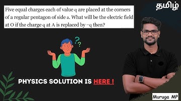 Five equal charges each of value q are placed at the corners of a regular pentagon of side a. What