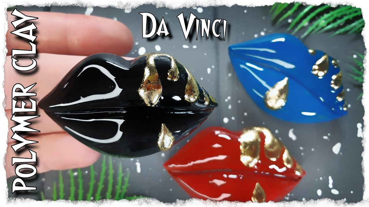 Брошь губы из полимерной глины | брошь губы из УФ смолы | полимерная глина | мастер класс