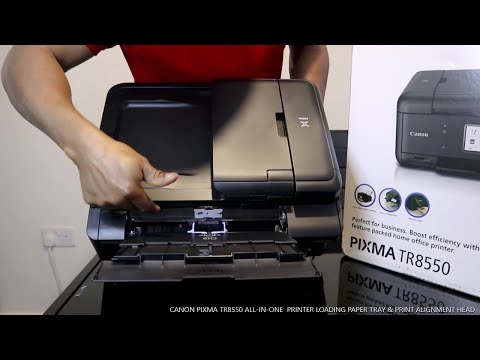 CANON PIXMA TR8550 ALL- IN -ONE  PRINTER LOADING PAPER TRAY & PRINT ALIGNMENT HEAD