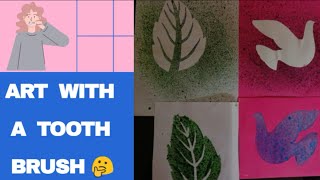 Stenciling paint art with a tooth brush💡 Guía