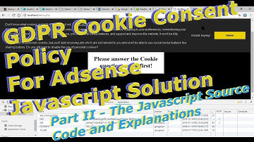 GDPR Policy Cookie Consent Script For Adsense - Part II - The Javascript Code