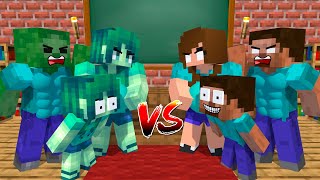 Zombie Family vs Herobrine Family - Minecraft Animation