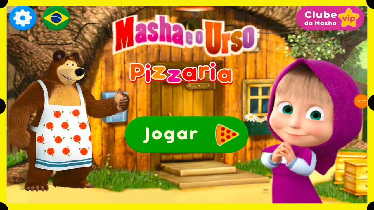 🔴MASHA E O URSO PIZZARIA - Jogo da masha e o urso em português - Masha and  the bear making pizza 