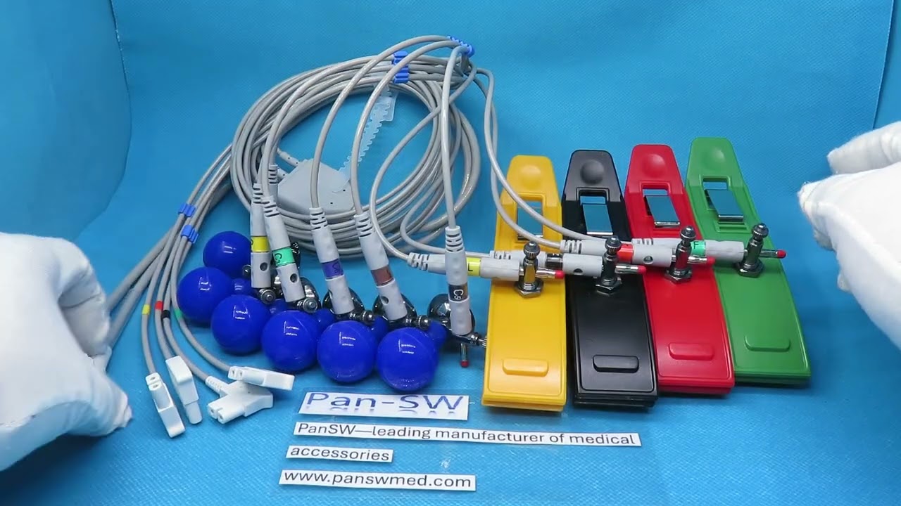 EKG 10034C+EKG 10012D+EKG 10013D Compatible Philips TC30 / TC50 ECG Leads – 10 Leads, IEC Color,