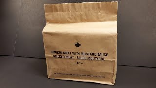 2017 Canadian IMP Review MRE Smoked Meat in Mustard Sauce Meal Ready to Eat Taste Test screenshot 3