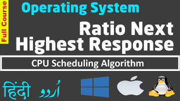 Highest Response Ratio Next (HRRN) CPU Scheduling Algorithm in OS in HINDI/ URDU