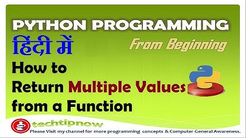 Return Multiple Values From A Function In Python In Hindi Urdu | Python Multiple values Returns