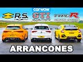 VW Golf GTI Clubsport vs Civic Type R vs Megane Trophy: ARRANCONES
