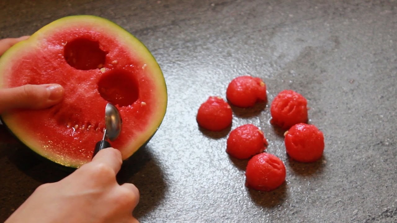 🍉 ASMR Watermelon ball scooping YouTube