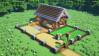 ⚒Minecraft Tutorial | How To Build a Survival Wooden Farm House