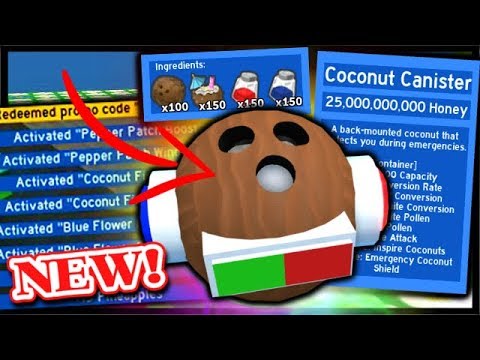 All New 3x Op Codes Coconut Canister Crafting Roblox Bee Swarm Simulator - this op code will give you a crazy boost in roblox bee