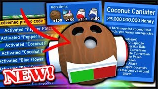 ALL NEW 3X *OP* CODES & COCONUT CANISTER CRAFTING! | Roblox Bee Swarm Simulator