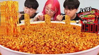 Korean Supersize Spicy Instant noodles EatingshowㅣSamyang Ramen MUKBANG 🔥