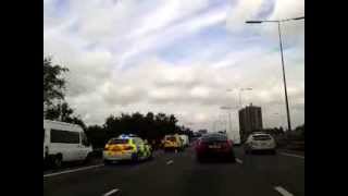 Police incident M60 12/09/13 Near Urmston Turn Off