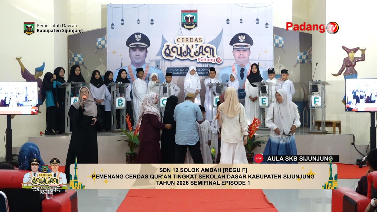 🔴 LIVE : Cerdas Qur'an Tingkat SD/Sederajat Kabupaten Sijunjung Tahun 2026 Semifinal Episode 1
