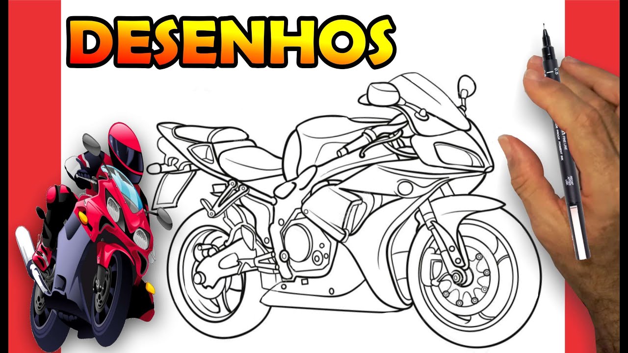 como desenhar u ma moto no grau facil