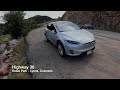 Tesla Model X on FSD Lyons, CO scenic drive - Pulp Fiction Misirlou cover on sax, piano, bass