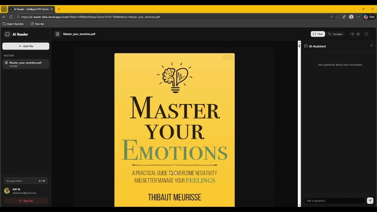 AI PDF Reader with RAG, OpenAI & Next.js | Ask Questions, Explain & Translate PDFs