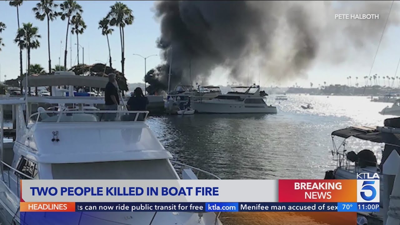 2 killed, 3 critically injured in Long Beach boat fire - YouTube