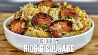 Cheesy rice and sausage recipe you need