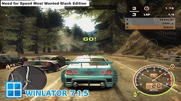 Need for Speed Most Wanted Black Edition - Winlator 7.1.5 glibc Android Gameplay Snapdragon 870