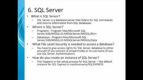 Putting the Pieces of .NET Together - Part 6 of 8 -SQL Server