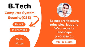 Unit 3 : Secure architecture & Web security in CSS AKTU With Notes | BTech 2nd Year KNC 301/401